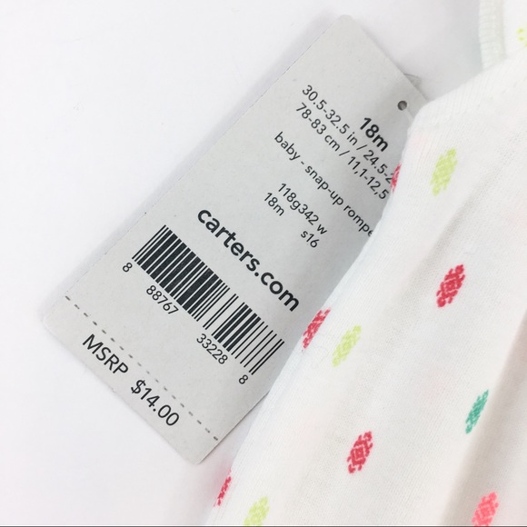 NWT Carter’s White Polkadot Seahorse Romper - 18m - Picture 7 of 8